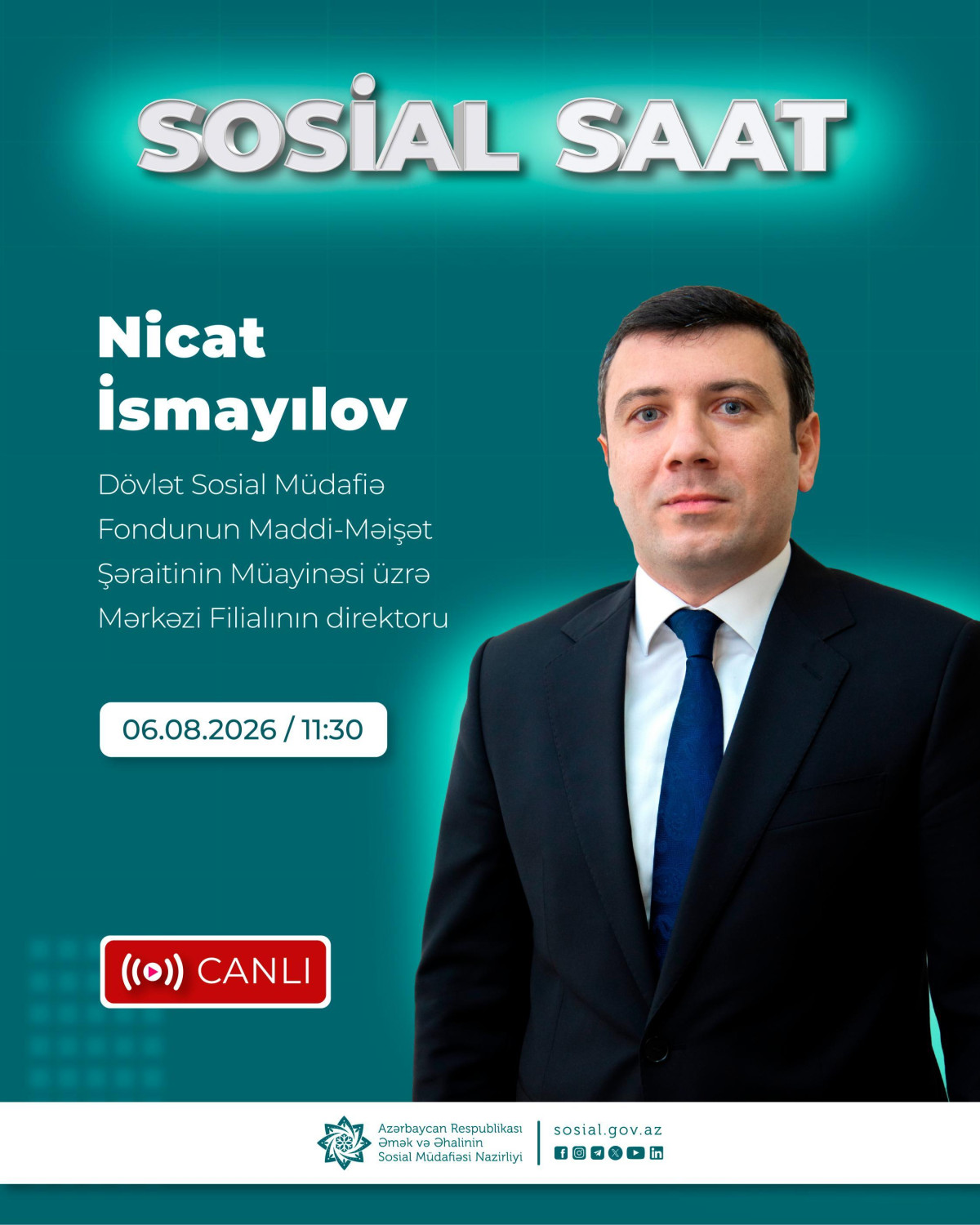 Növbəti “Sosial saat”da ünvanlı dövlət sosial yardımı mövzusundan bəhs olunacaq